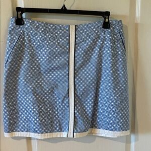 Tail Blue and White Geometric Mini Skirt